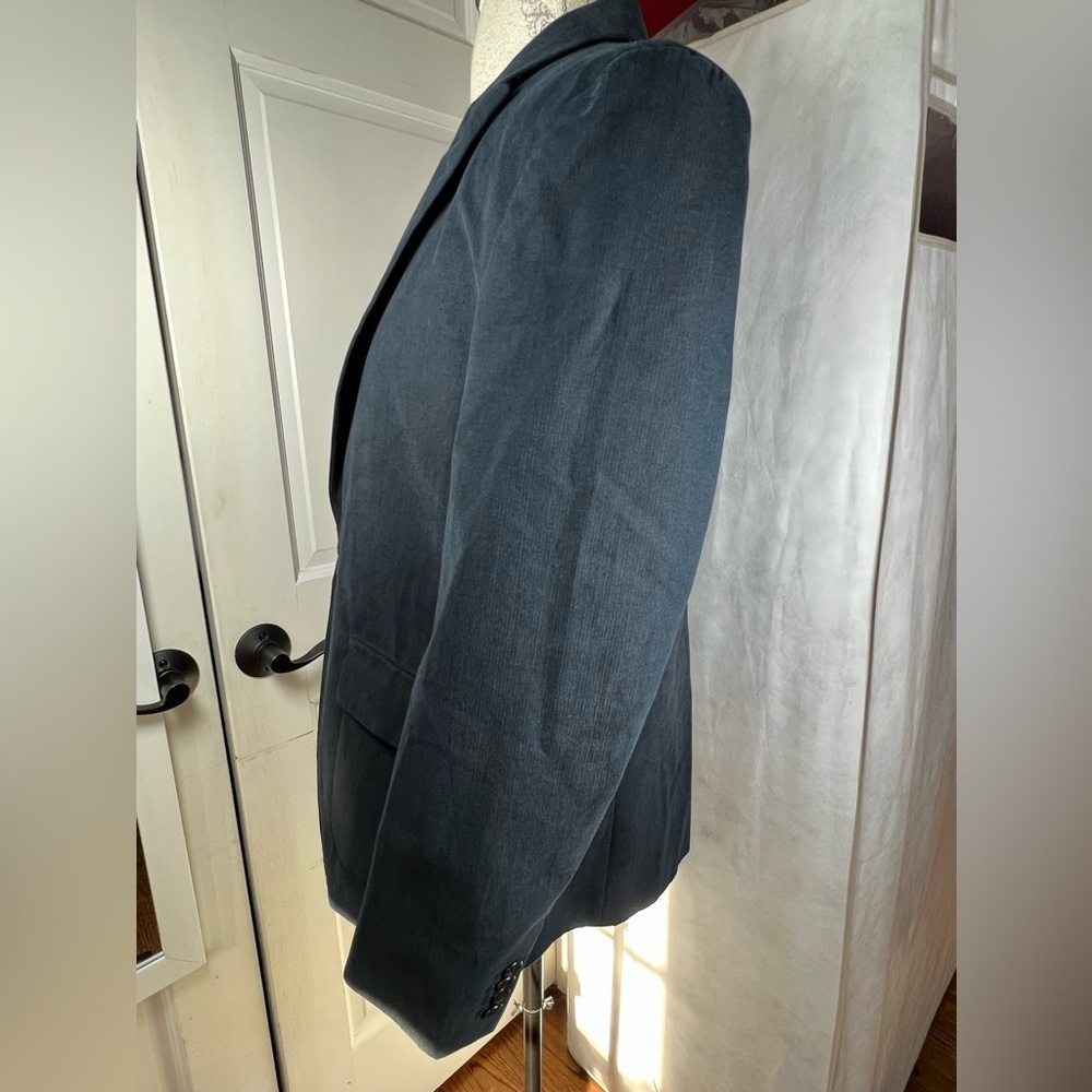 Armani Exchange Mens Single Breasted Ridged Corduroy Blazer Navy Blue Size 40R - Picture 2 of 13